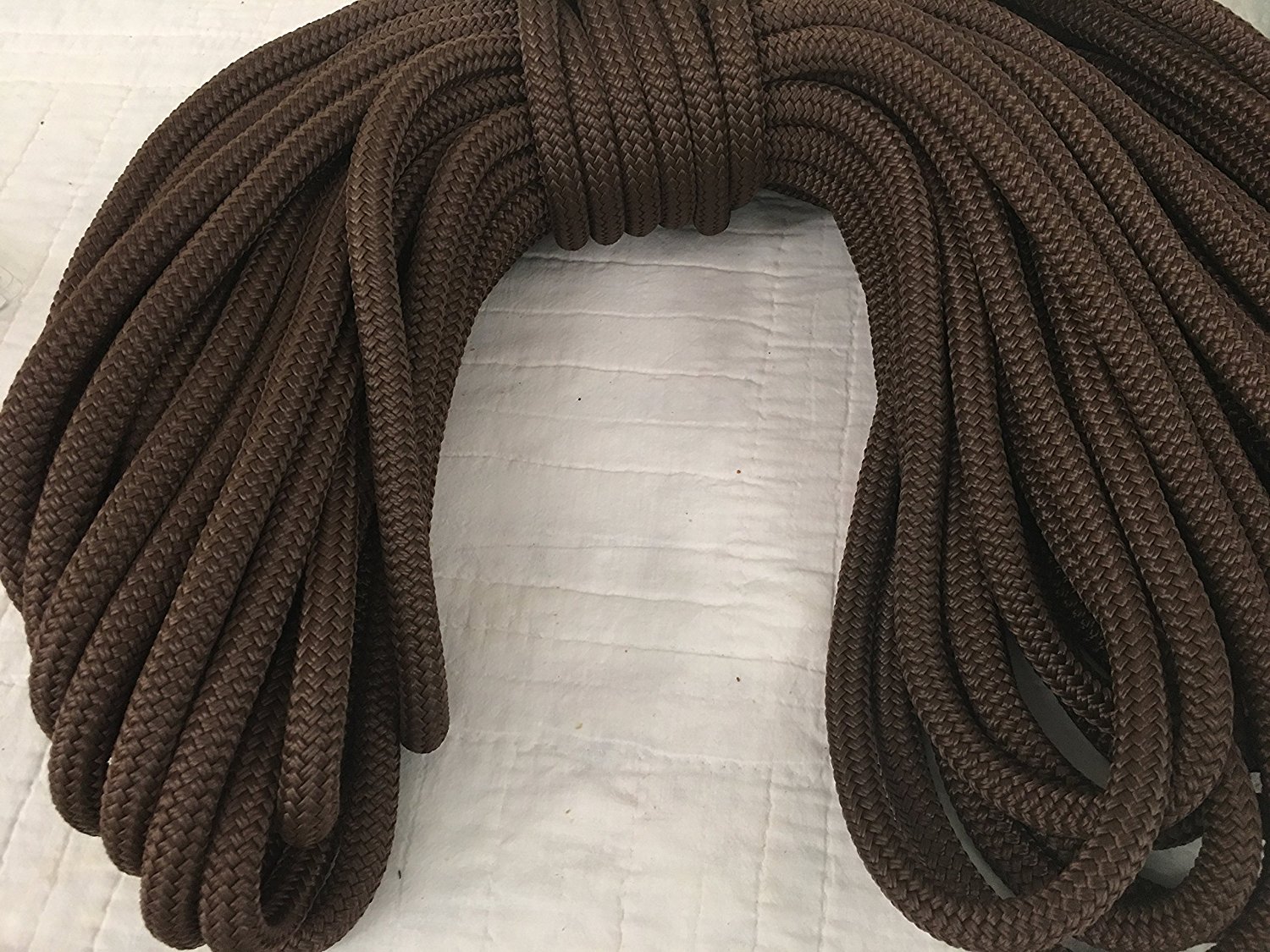 5/8"x16 feet double braid polyester brown reins leads dock line mooring winch 