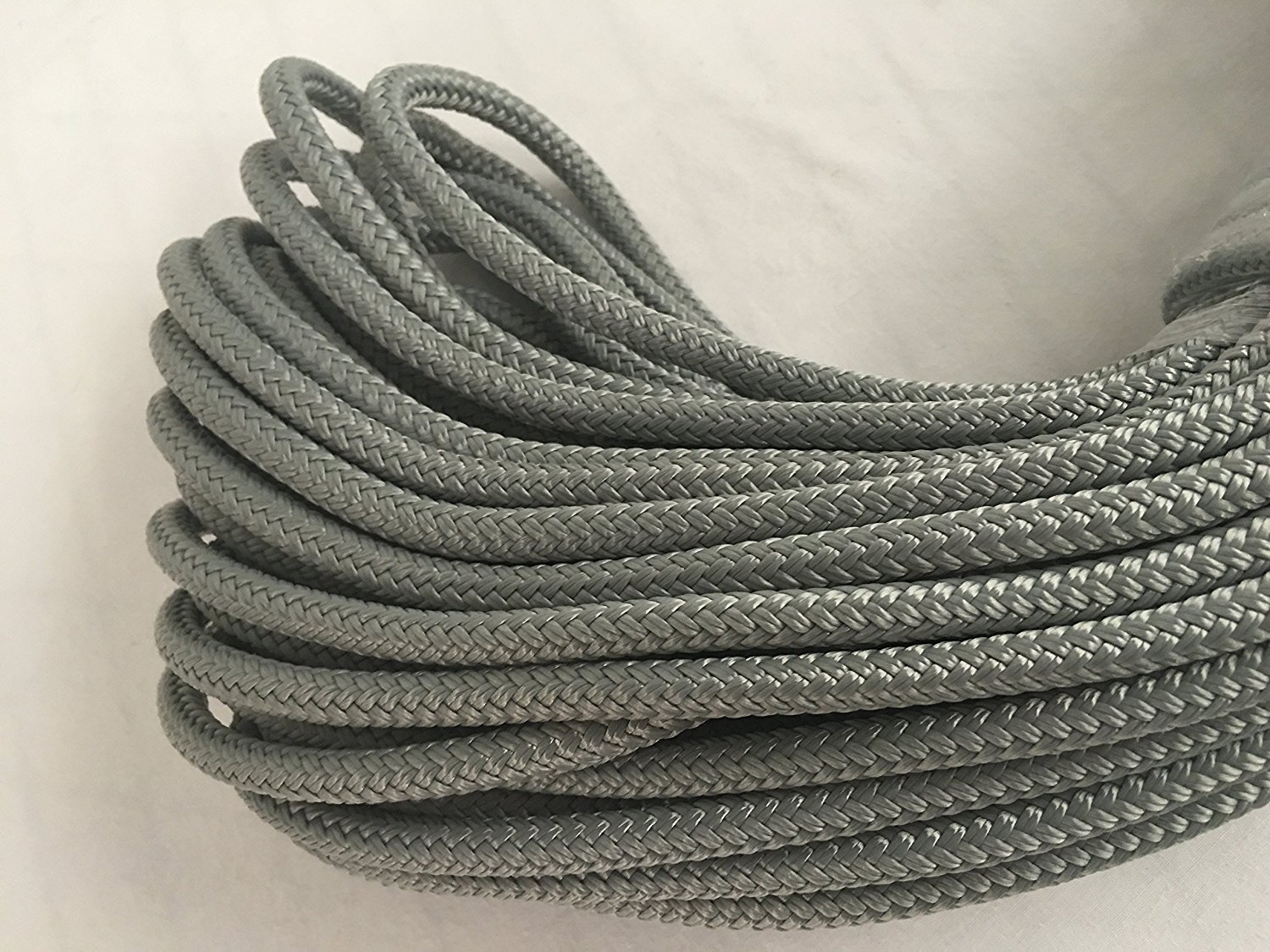 Light Gray Double Braid-Yacht Braid Polyester rope 5/16 " x 100 ft