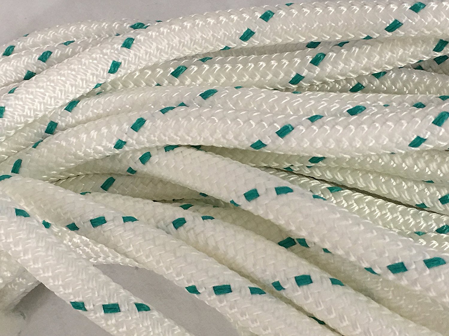 Sailboat Rigging Rope 1/4" x 100' Green/White Double Braided Sheet Halyard Line 