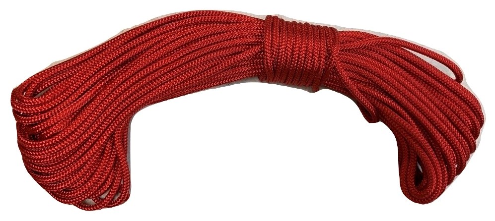 Sailboat Rigging Rope 3/8" x 150' Red/White Double Braided Sheet Halyard Line 